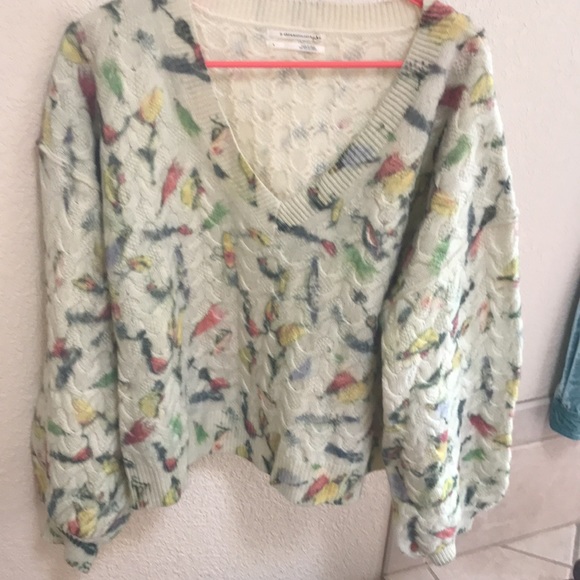 Anthropologie Catch of the Day Colorful Sweater Large - Picture 2 of 6